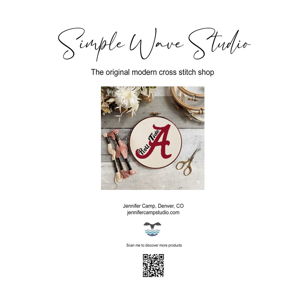 Alabama Roll Tide‎ Football Counted Cross Stitch Pattern Kit